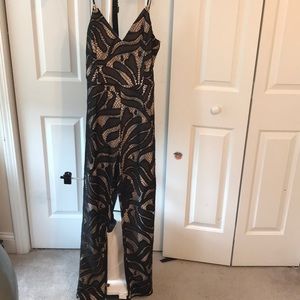 Black lace body suit